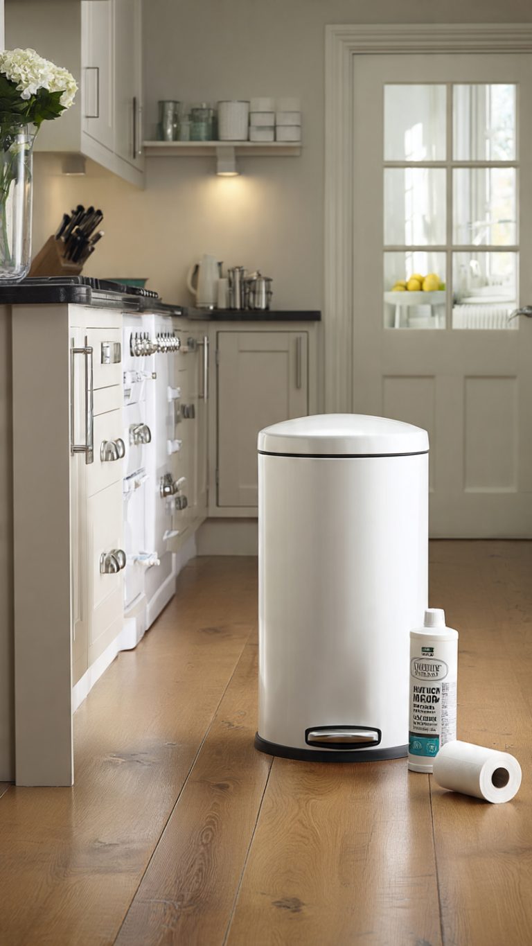 Clean kitchen bin with bicarbonate of soda and Zoflora disinfectant for 5-minute smell hack